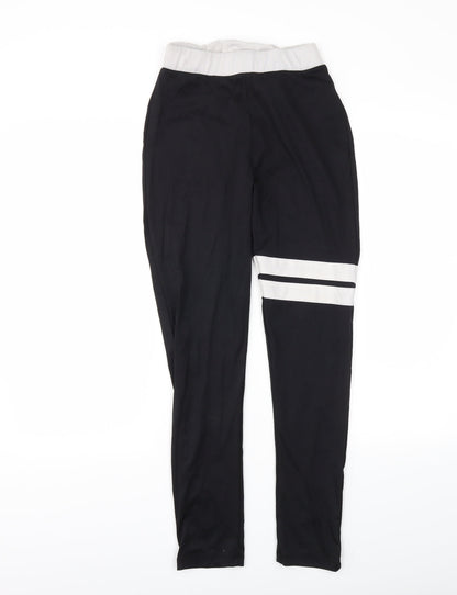 Womens UK Size 8 Boohoo Black Pedal Pusher Leggings