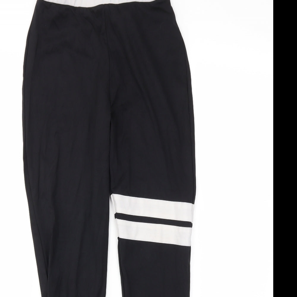 Womens UK Size 8 Boohoo Black Pedal Pusher Leggings