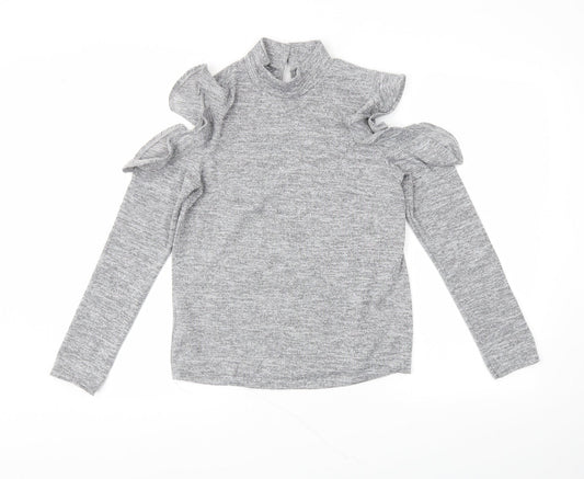 Womens UK Size 8 Peacocks Grey Tunic T-Shirt