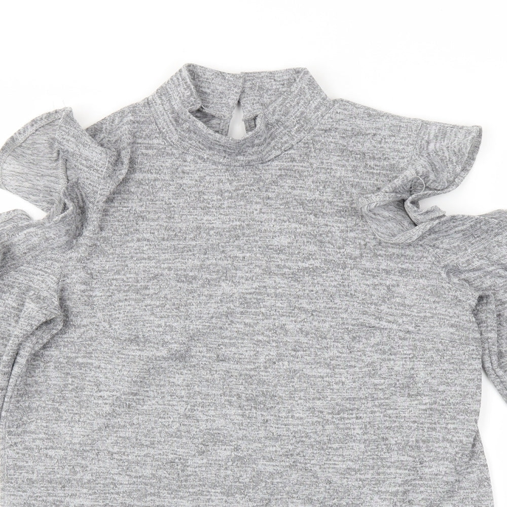 Womens UK Size 8 Peacocks Grey Tunic T-Shirt