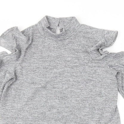 Womens UK Size 8 Peacocks Grey Tunic T-Shirt