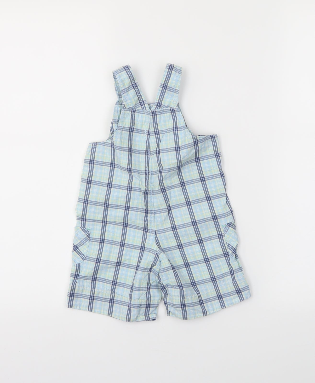 George Boys Blue Plaid  Dungaree One-Piece Size 3-6 Months