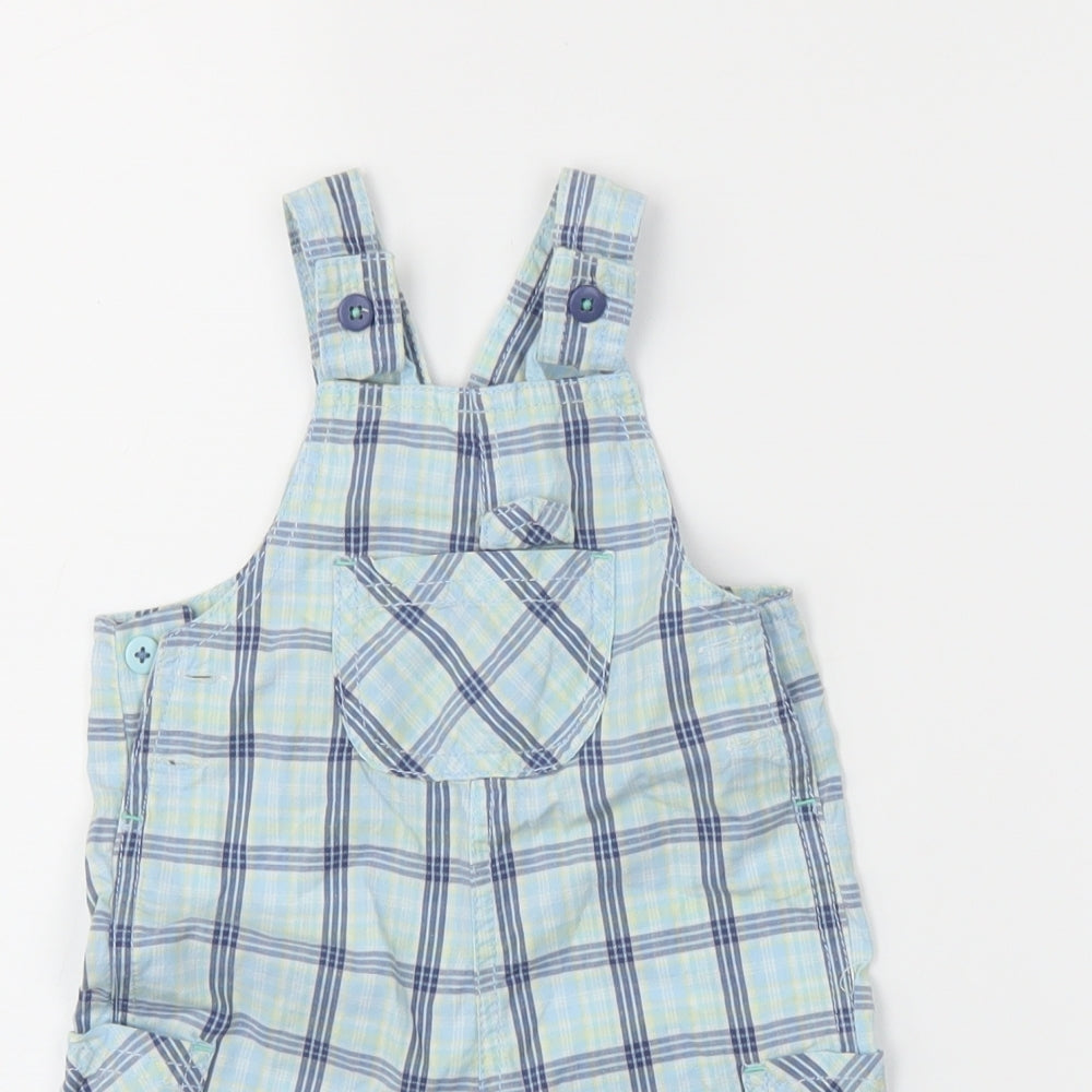 George Boys Blue Plaid  Dungaree One-Piece Size 3-6 Months
