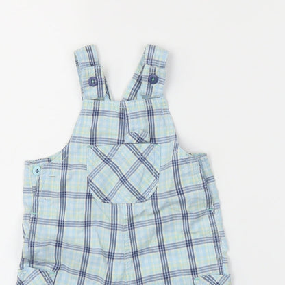 George Boys Blue Plaid  Dungaree One-Piece Size 3-6 Months