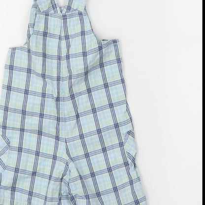 George Boys Blue Plaid  Dungaree One-Piece Size 3-6 Months