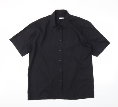 Tom Hagan Mens Black    Button-Up Size L