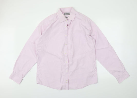 Mens UK Size L cottontech Pink  Button-Up Long Sleeve Casual Shirt