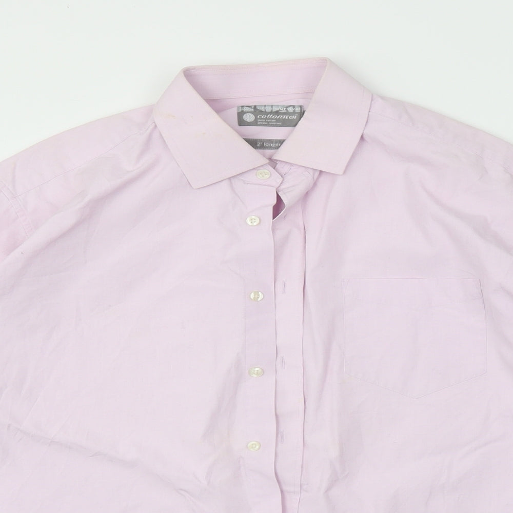 Mens UK Size L cottontech Pink  Button-Up Long Sleeve Casual Shirt