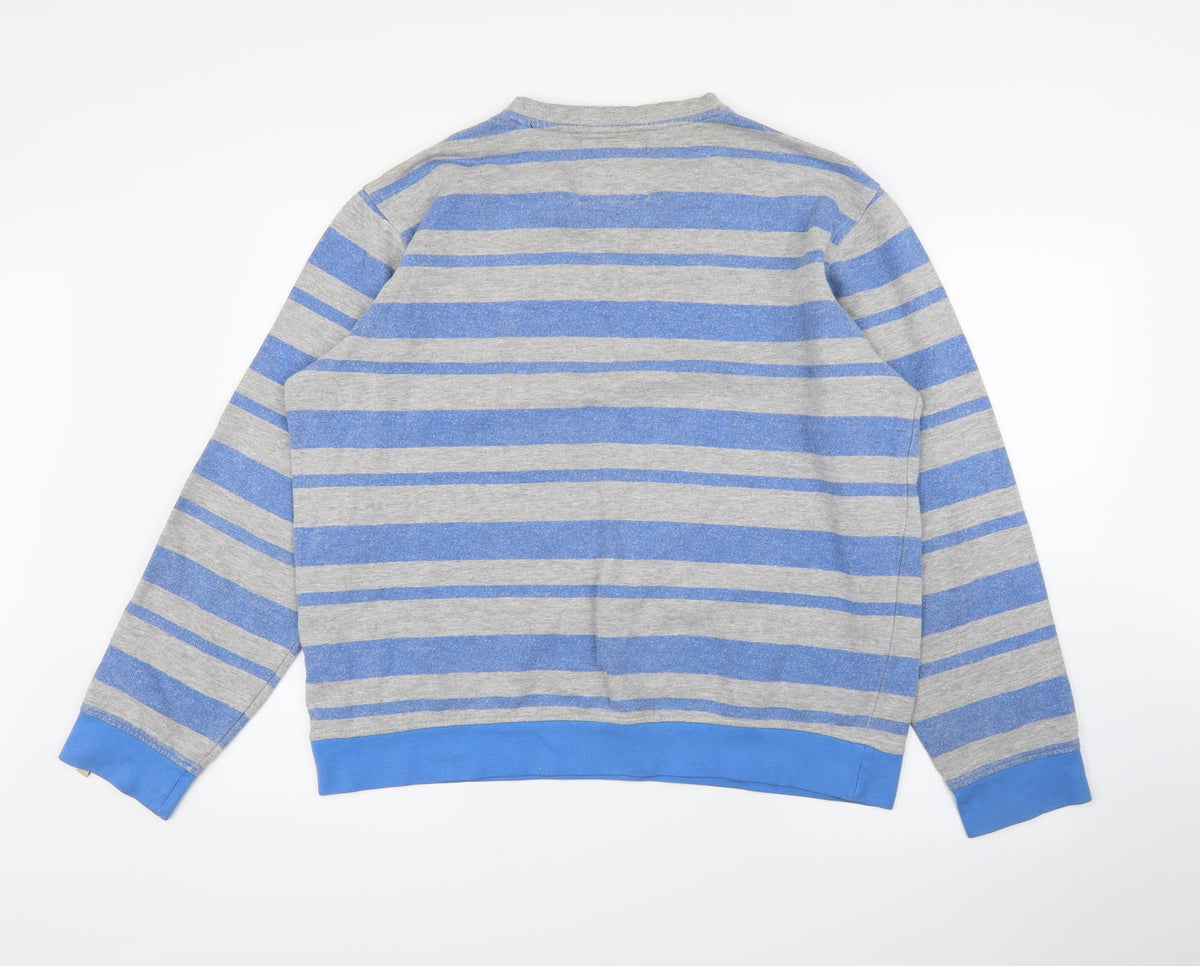 resistance Mens Blue Striped  Pullover Jumper Size L