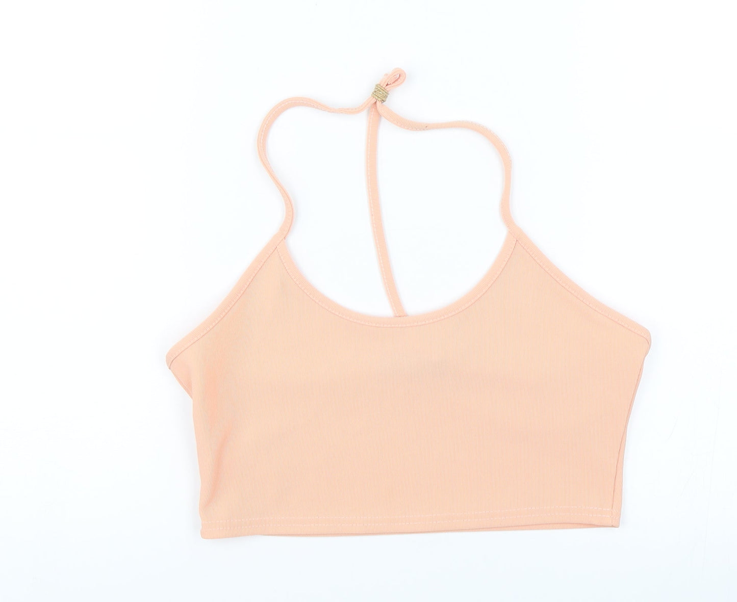 Womens UK Size 10 Missguided Orange Cropped Blouse