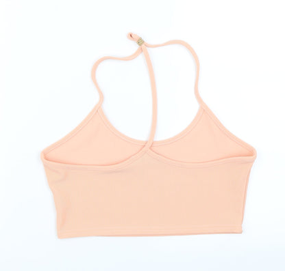 Womens UK Size 10 Missguided Orange Cropped Blouse