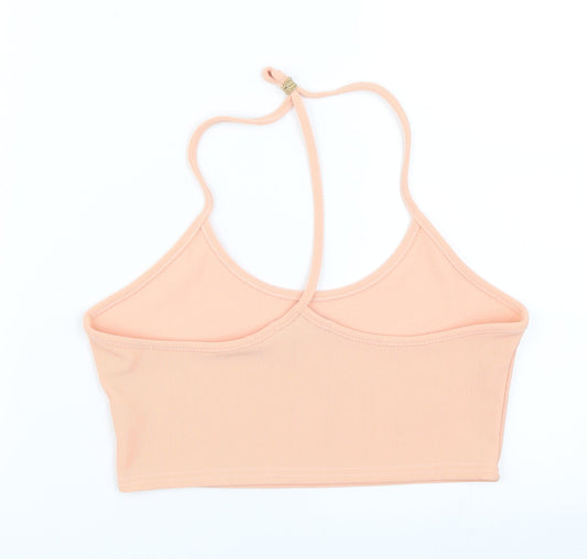 Womens UK Size 10 Missguided Orange Cropped Blouse