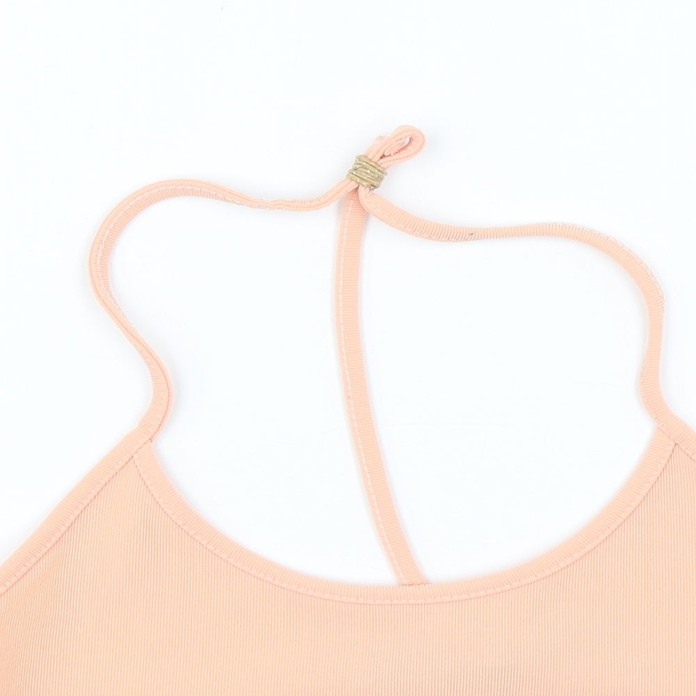 Womens UK Size 10 Missguided Orange Cropped Blouse