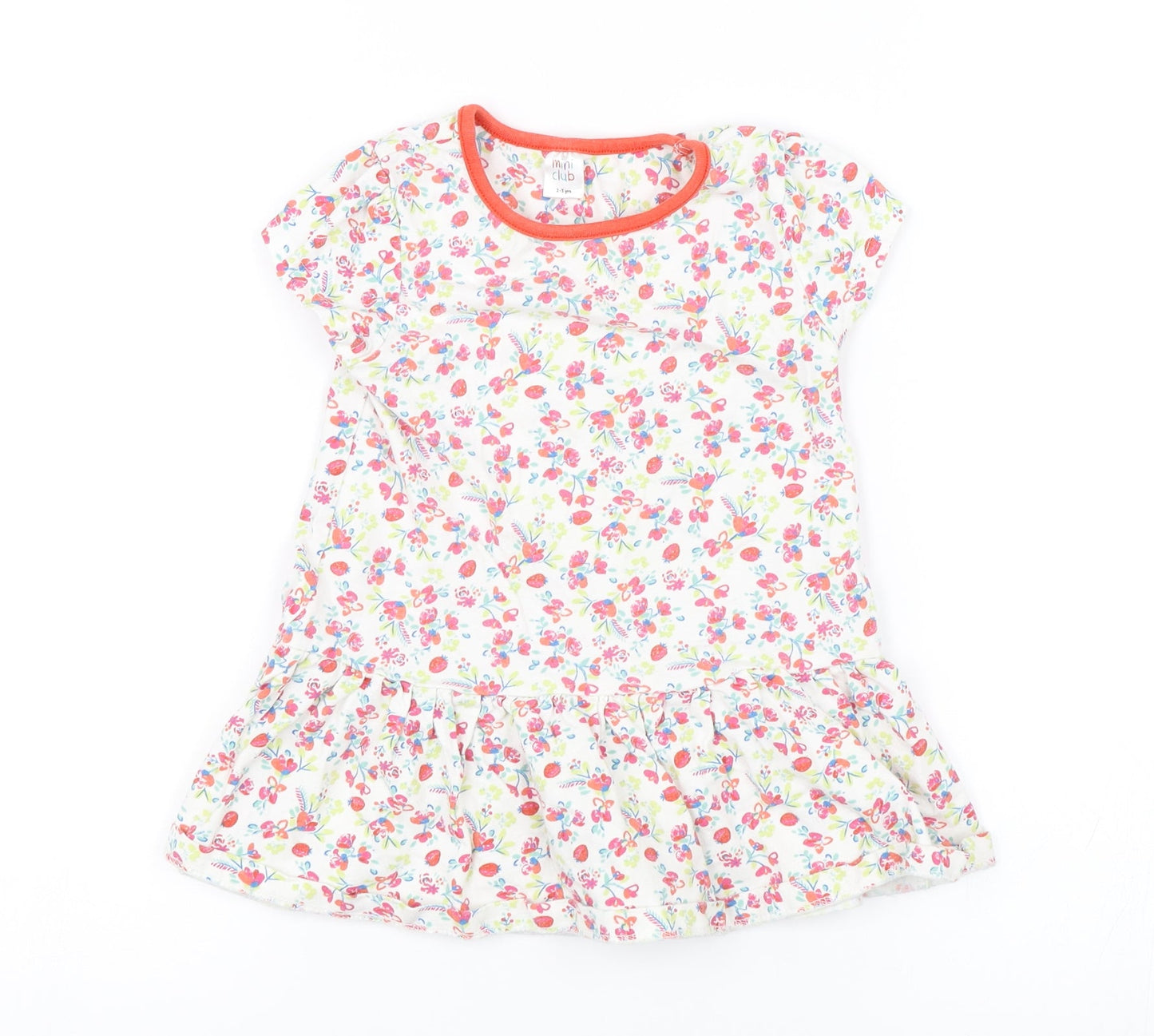 Mini Club Girls White Floral  Shift  Size 2-3 Years