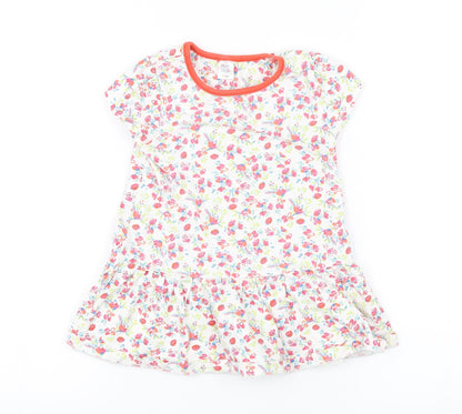 Mini Club Girls White Floral  Shift  Size 2-3 Years