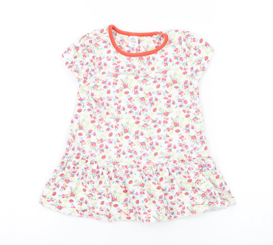 Mini Club Girls White Floral  Shift  Size 2-3 Years