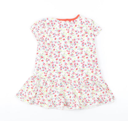 Mini Club Girls White Floral  Shift  Size 2-3 Years