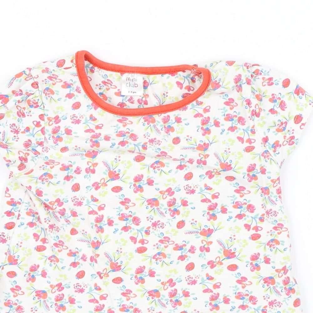 Mini Club Girls White Floral  Shift  Size 2-3 Years