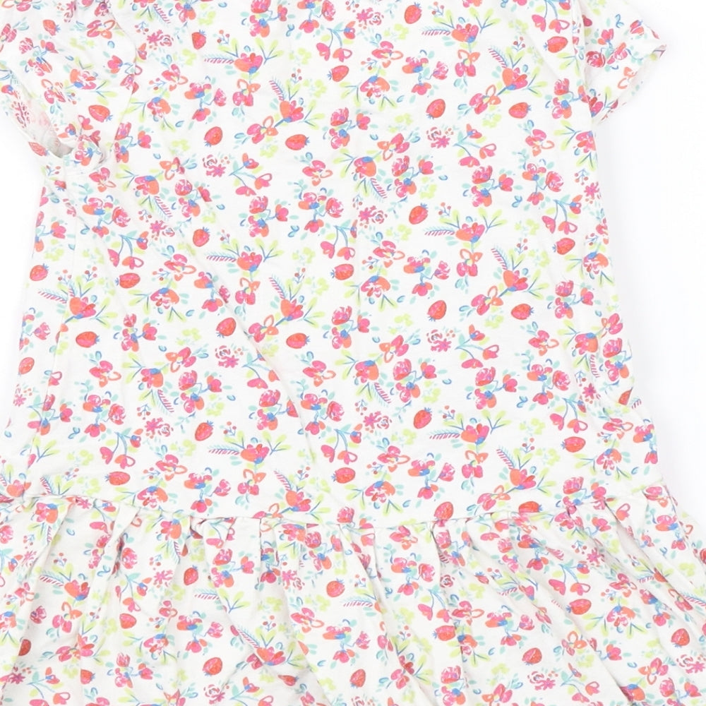Mini Club Girls White Floral  Shift  Size 2-3 Years