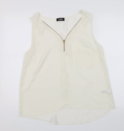 Womens UK Size 14 G21 White Basic Blouse