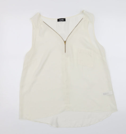 Womens UK Size 14 G21 White Basic Blouse