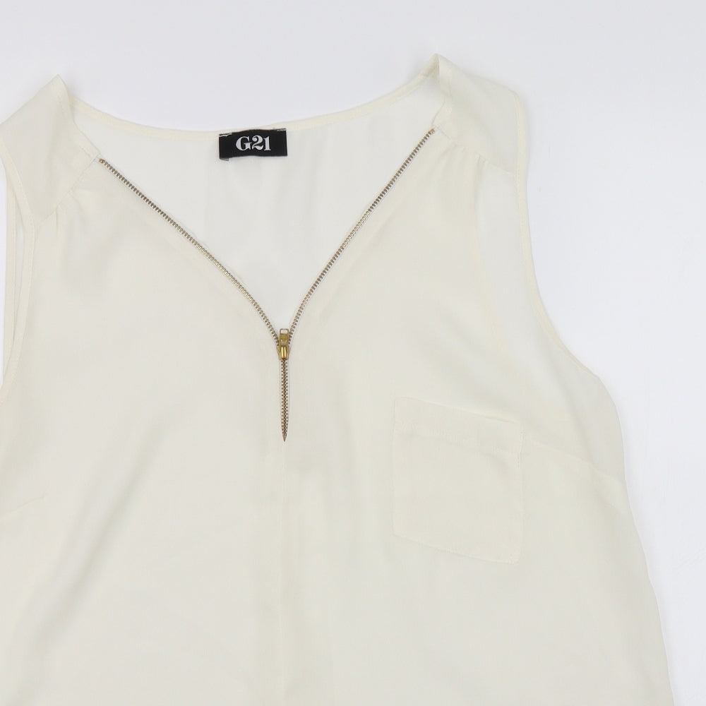 Womens UK Size 14 G21 White Basic Blouse