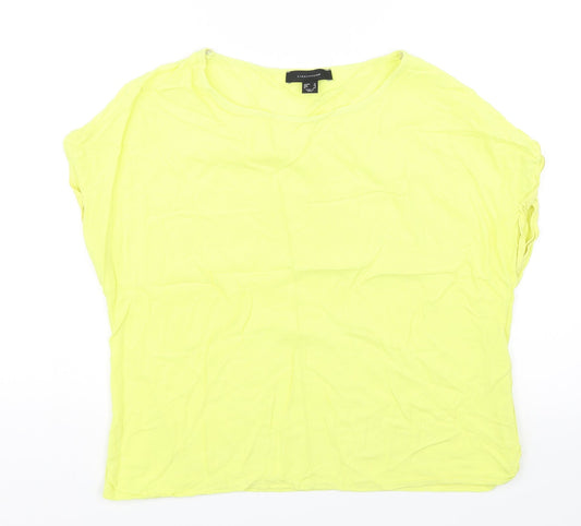 Atmosphere Womens Yellow  Rayon Basic T-Shirt Size 12