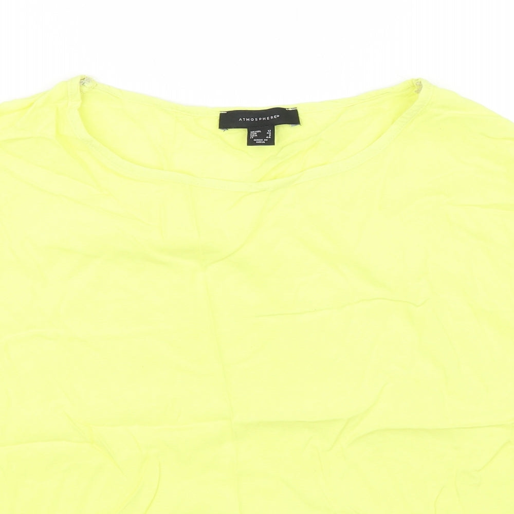 Atmosphere Womens Yellow  Rayon Basic T-Shirt Size 12
