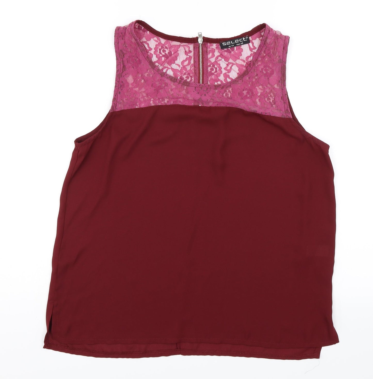 Womens UK Size 14 Select Red Basic Blouse