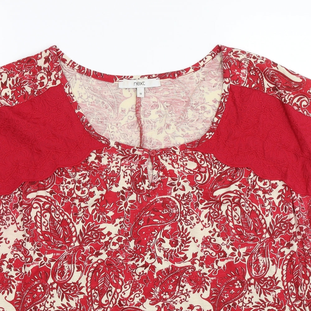 Womens UK Size 10 NEXT Red Basic Blouse