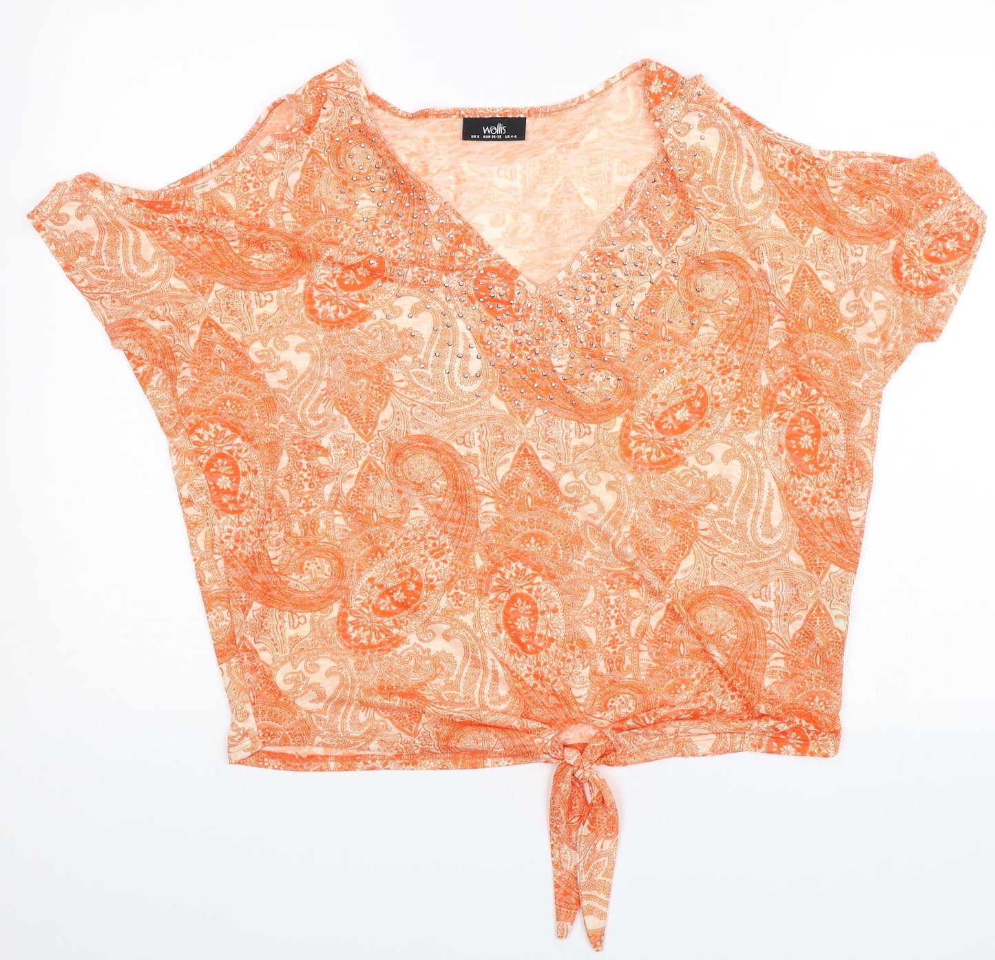 Womens UK Size S Wallis Orange Basic Blouse
