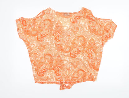 Womens UK Size S Wallis Orange Basic Blouse