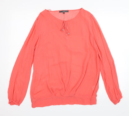 Womens UK Size 10 NEXT Orange Basic Blouse