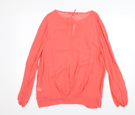 Womens UK Size 10 NEXT Orange Basic Blouse