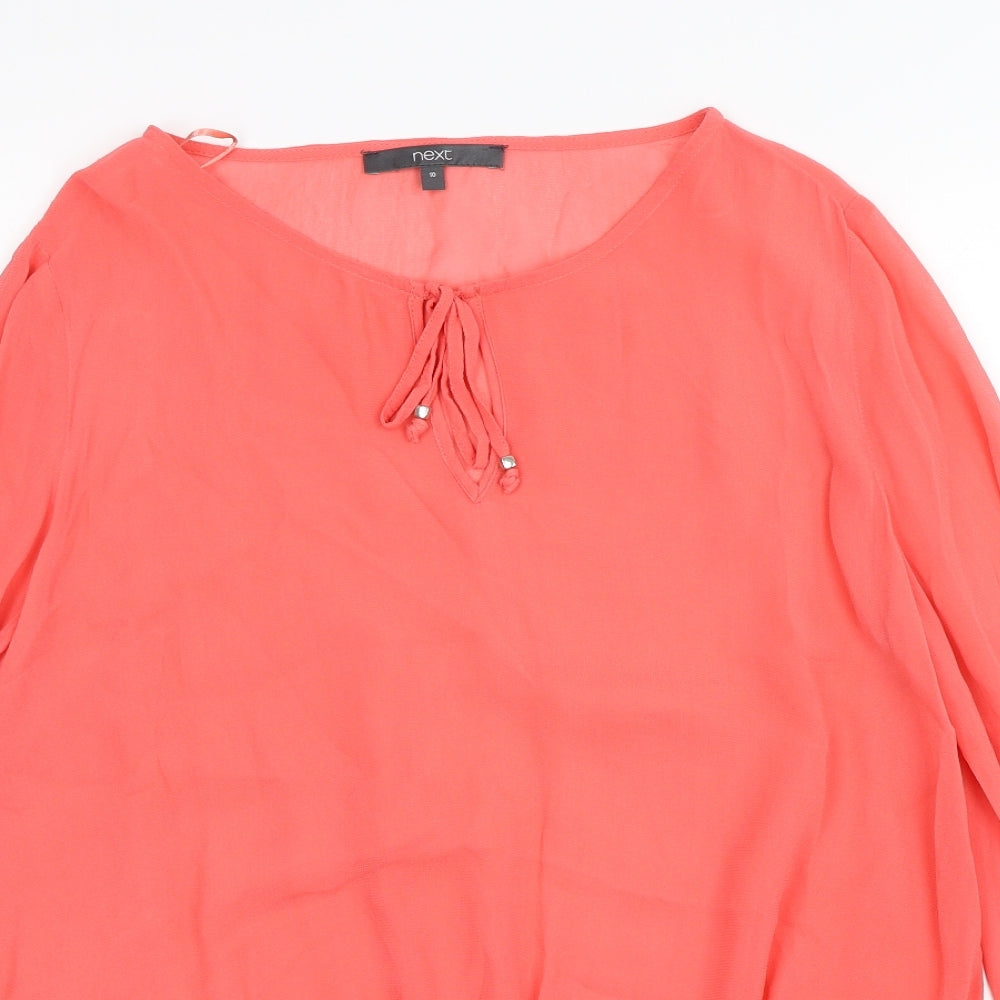 Womens UK Size 10 NEXT Orange Basic Blouse