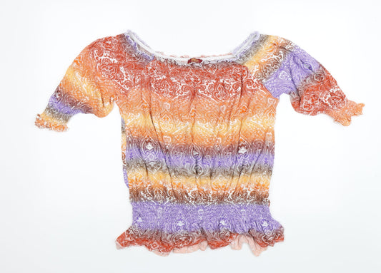 Womens UK Size 14 Buffalo Multicoloured Basic Blouse