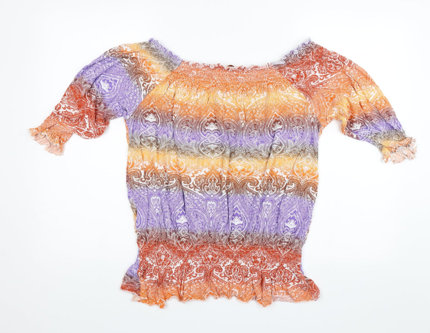 Womens UK Size 14 Buffalo Multicoloured Basic Blouse