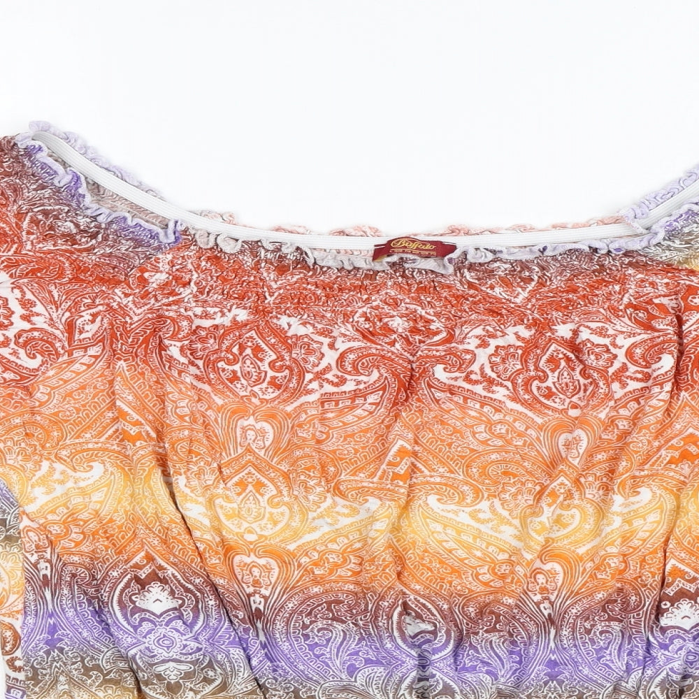 Womens UK Size 14 Buffalo Multicoloured Basic Blouse