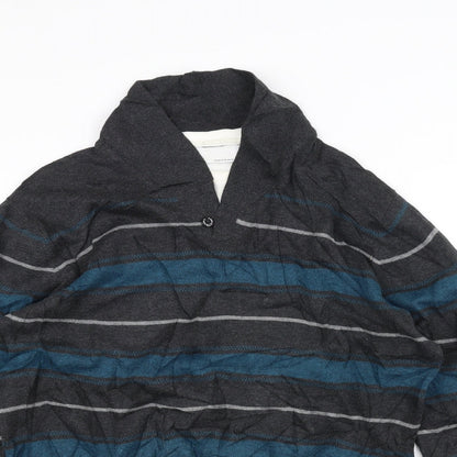 NEXT Mens Grey Striped  Pullover Jumper Size M