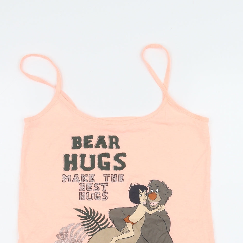Womens UK Size S Disney Pink Basic Tank