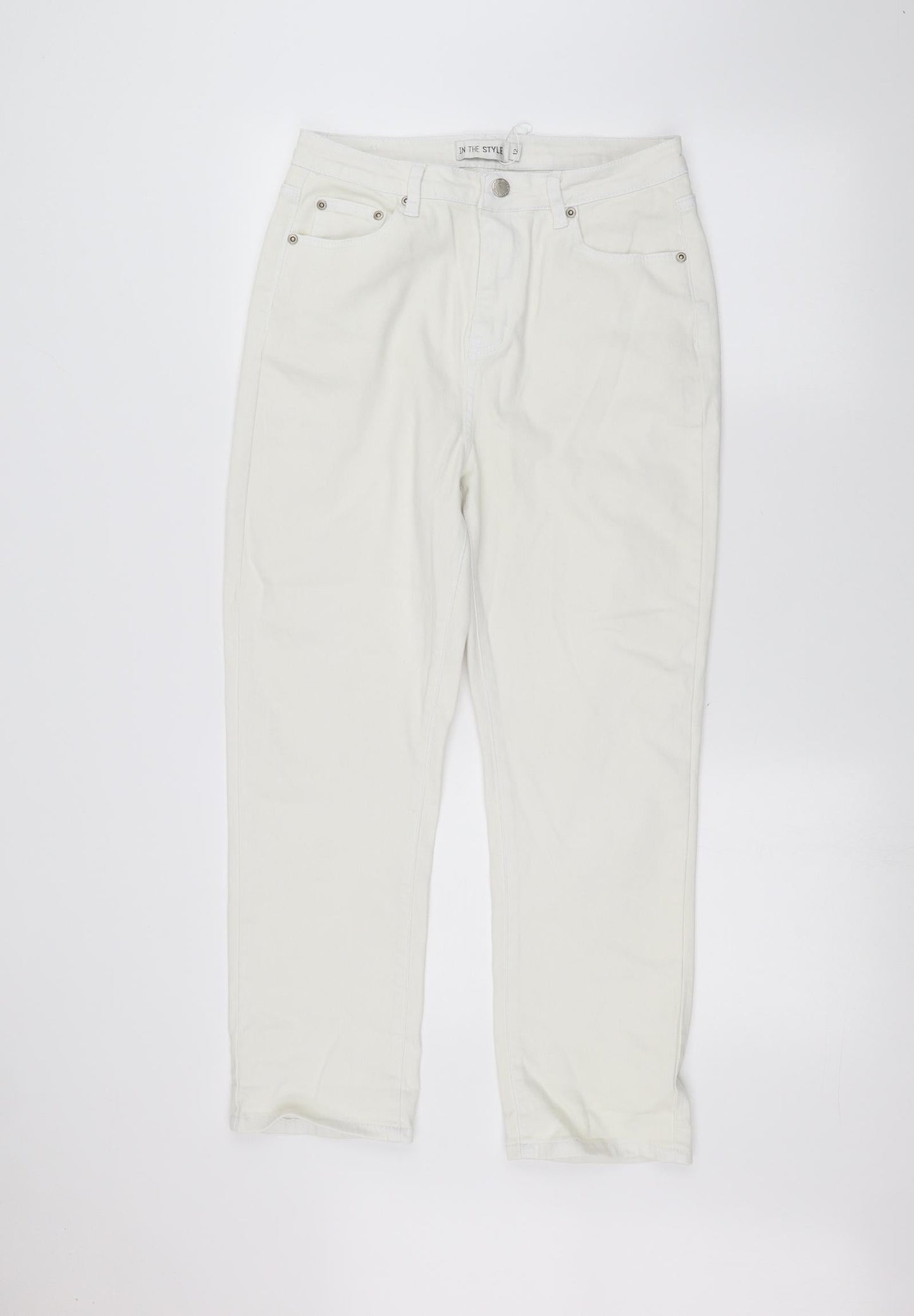 In the Style Womens White   Straight Jeans Size 12 L26 in