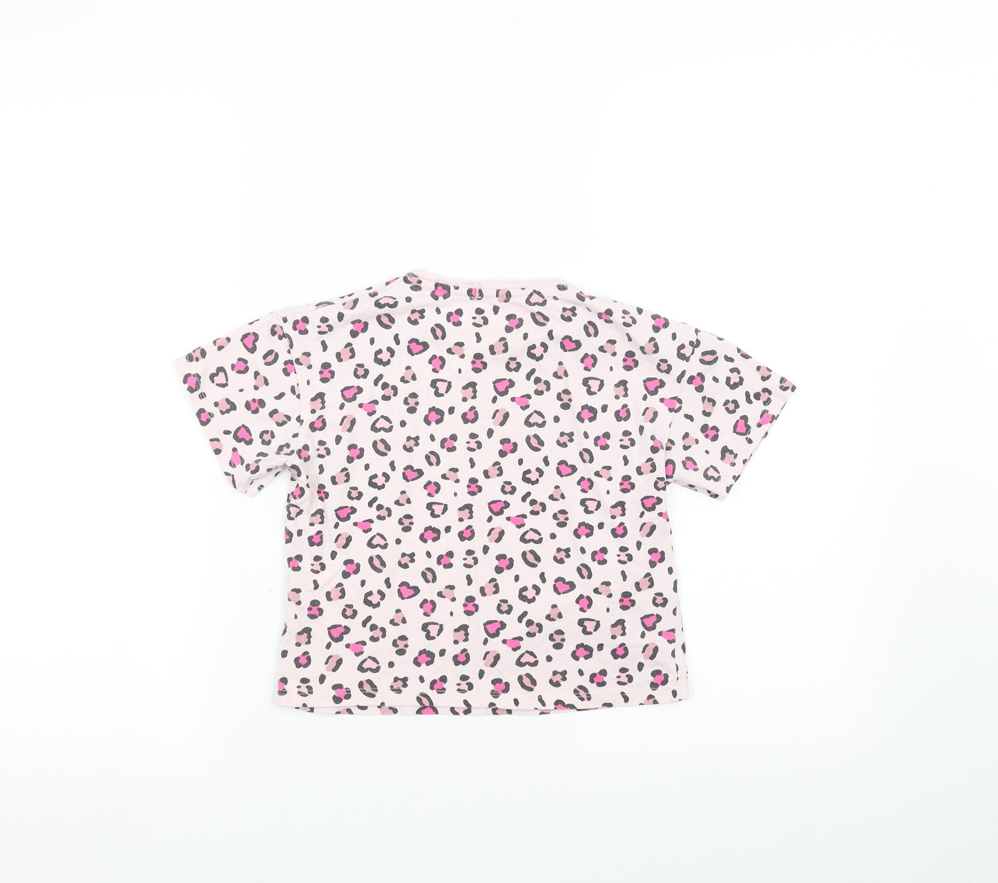 Matalan Girls Pink Animal Print  Basic T-Shirt Size 5 Years