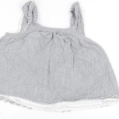 F&F Girls Blue Striped  Basic T-Shirt Size 3-4 Years