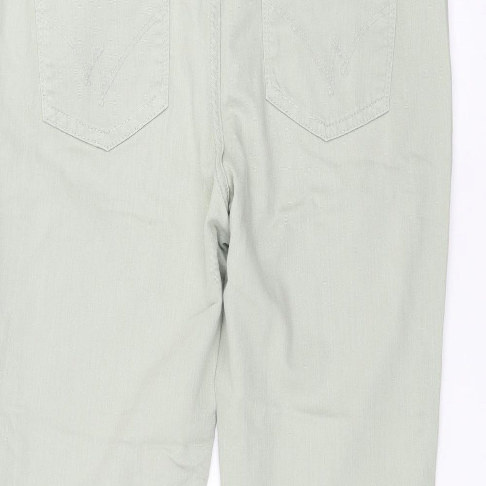 Womens UK Size 16 Preworn Regular Fit Straight Green Jeans