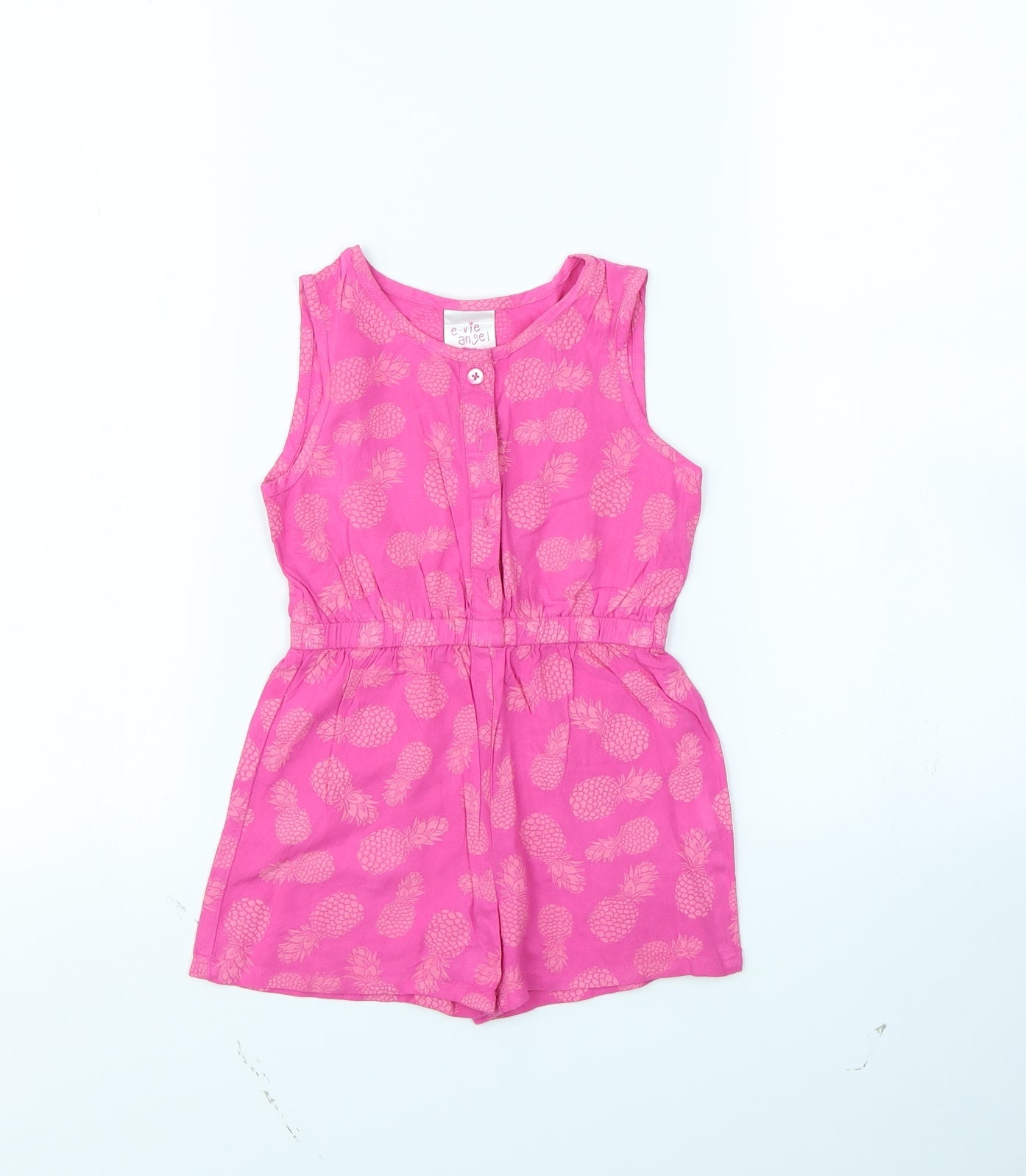Evie Girls Pink Spotted  Playsuit One-Piece Size 2 Years  - Pineapple
