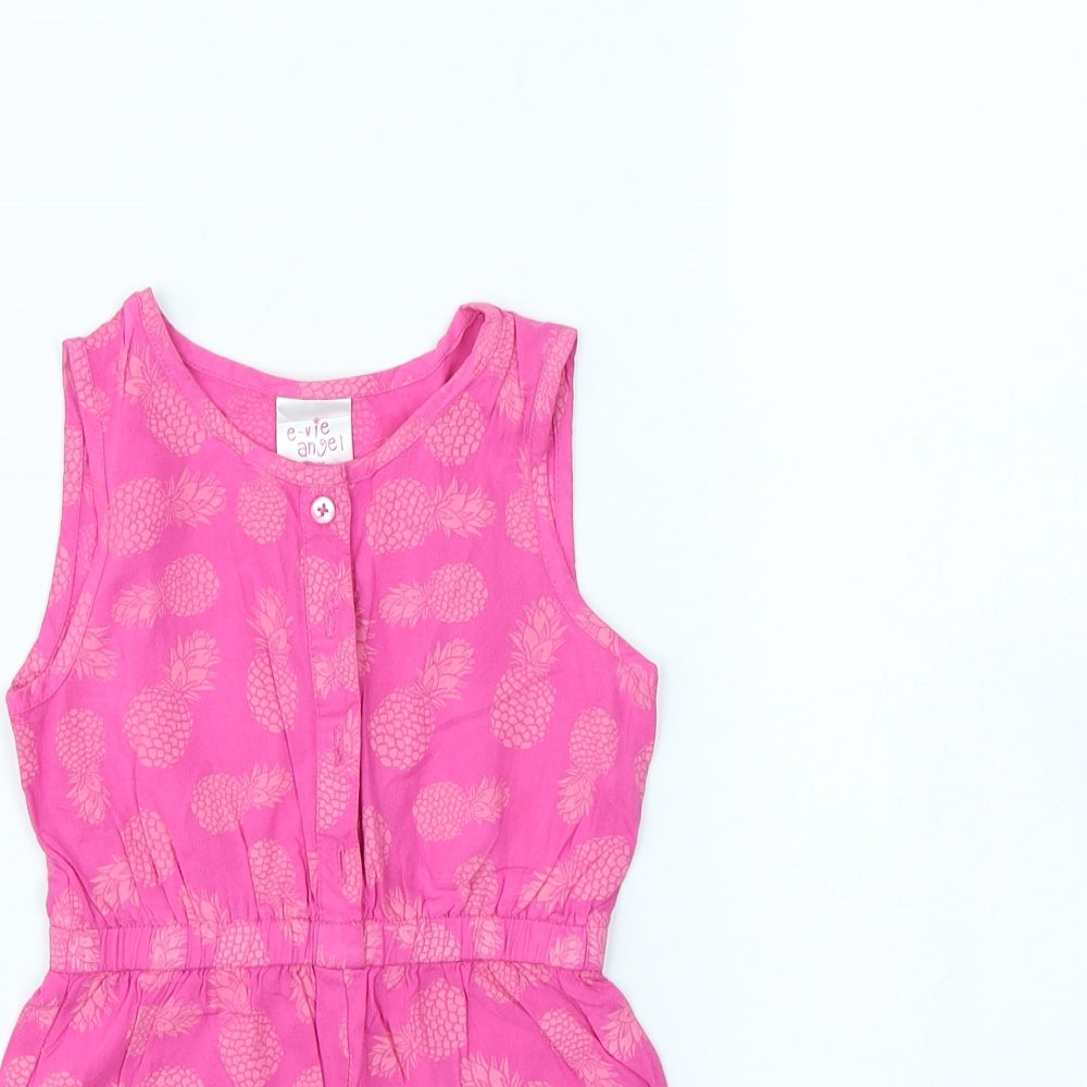 Evie Girls Pink Spotted  Playsuit One-Piece Size 2 Years  - Pineapple