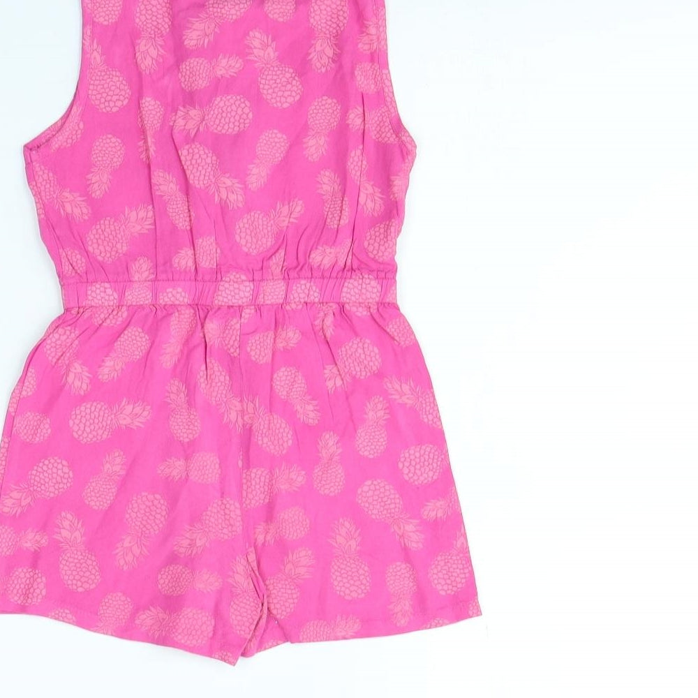 Evie Girls Pink Spotted  Playsuit One-Piece Size 2 Years  - Pineapple