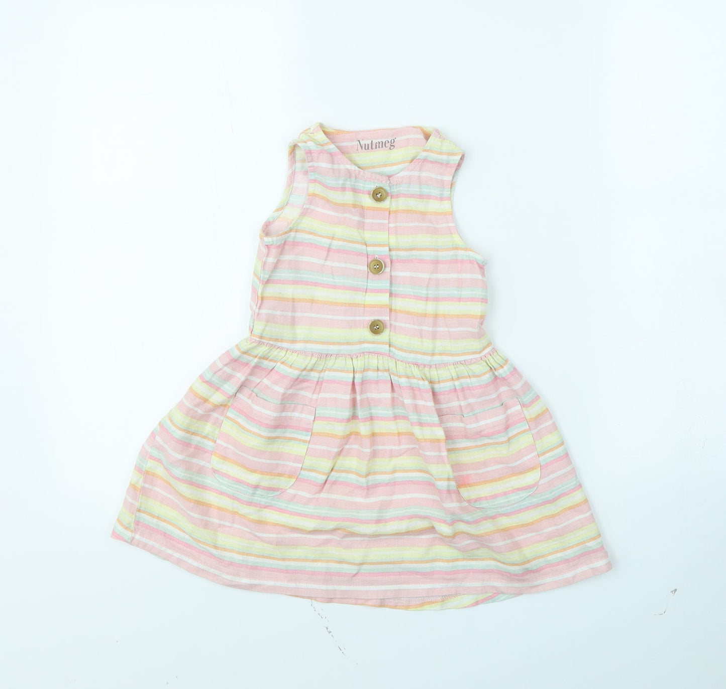 Nutmeg Girls Multicoloured Striped  Fit & Flare  Size 2 Years