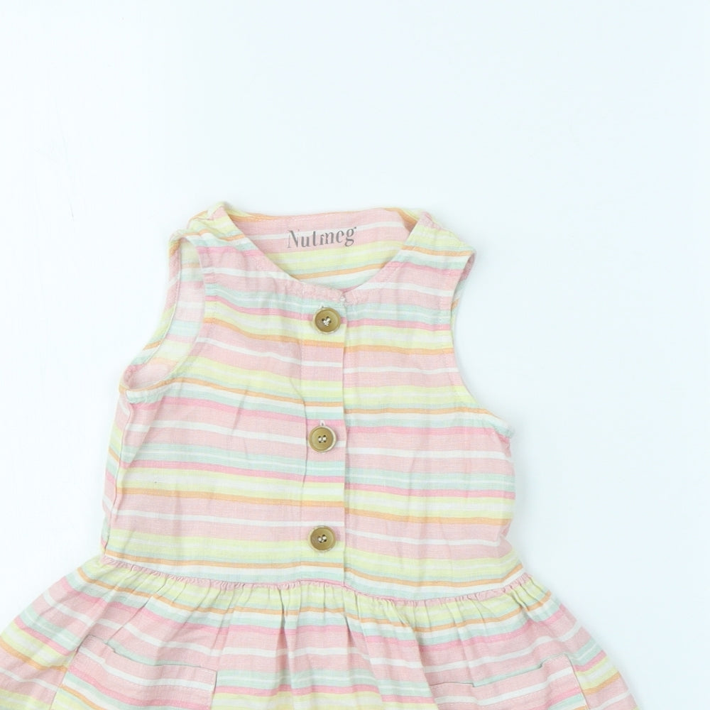 Nutmeg Girls Multicoloured Striped  Fit & Flare  Size 2 Years