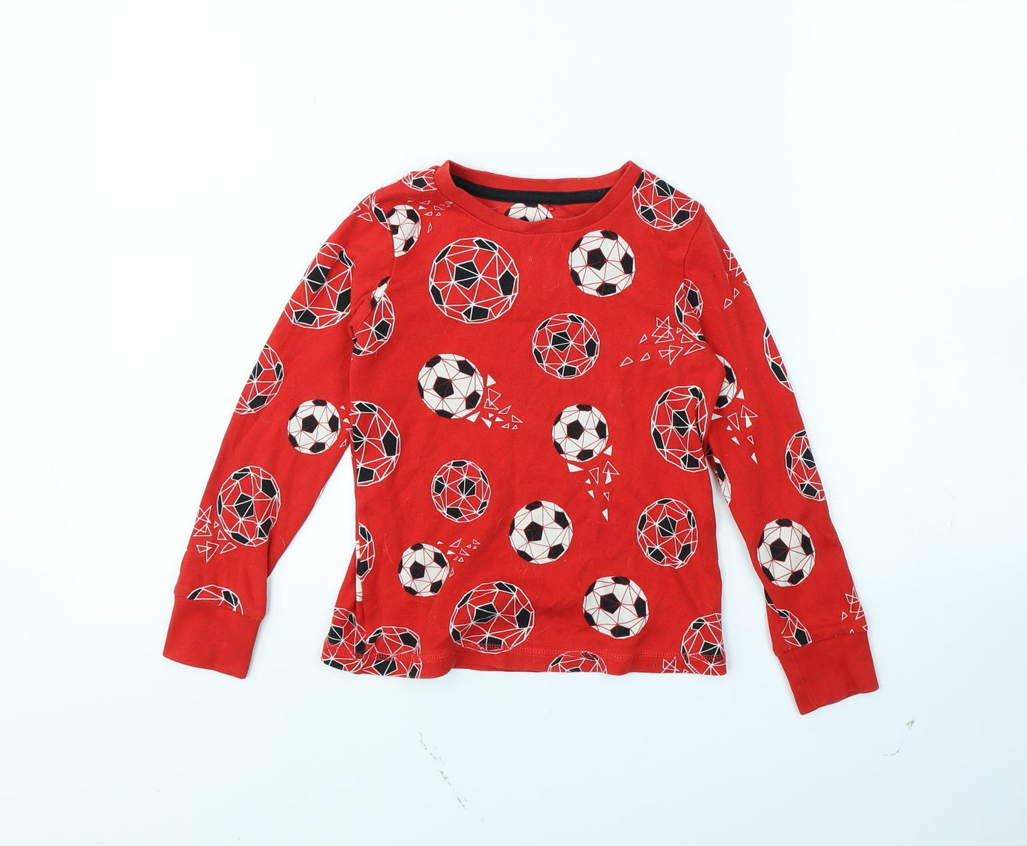 George Boys Red Spotted  Pullover Jumper Size 6 Years  - Football